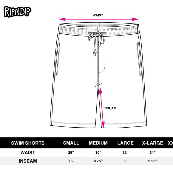 RIPNDIP Men's Nikola Swim Shorts Black/Blue Size S NWT - Picture 12 of 12